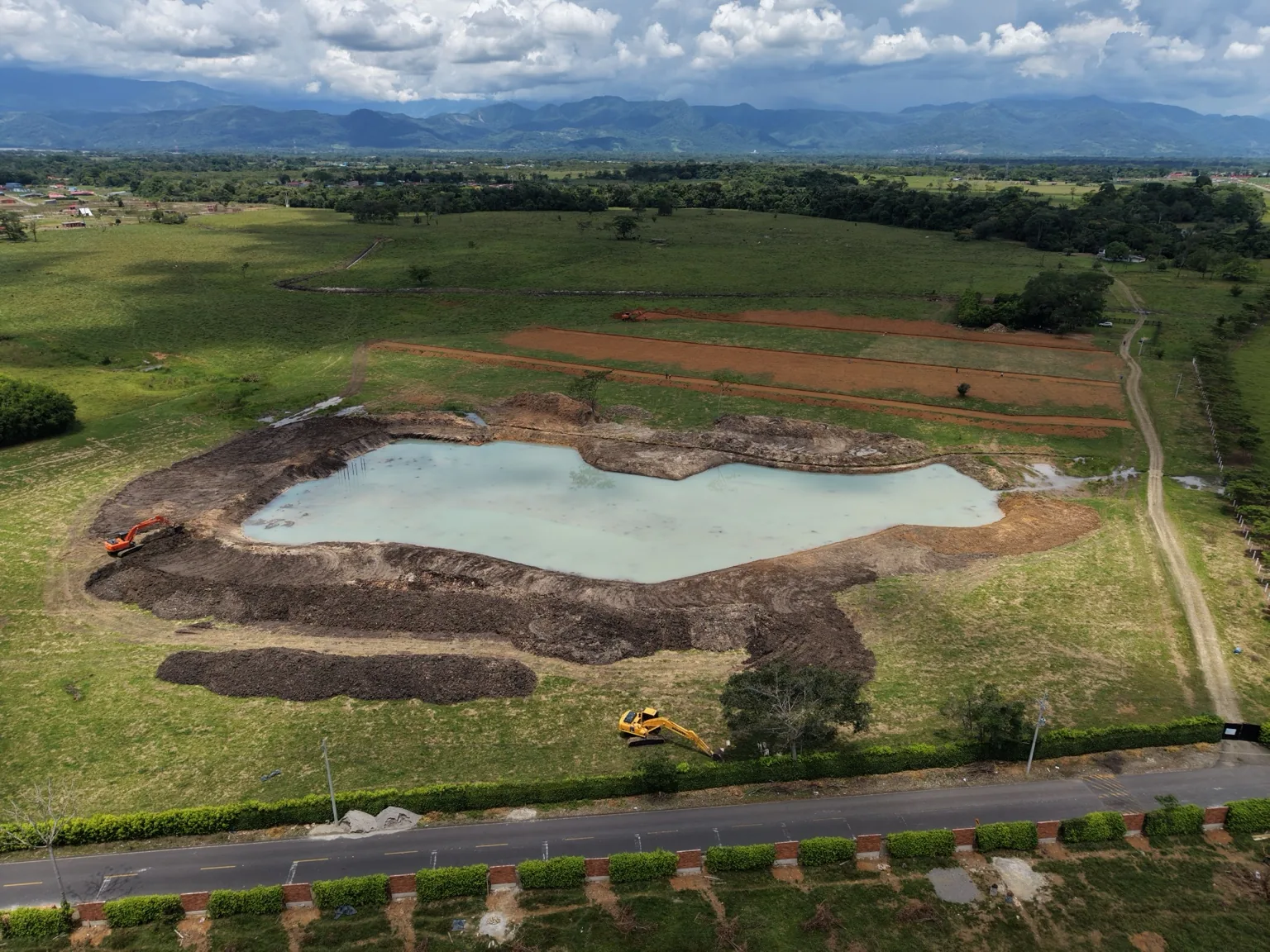 Vista aérea del proyecto campestre Monte Carlo